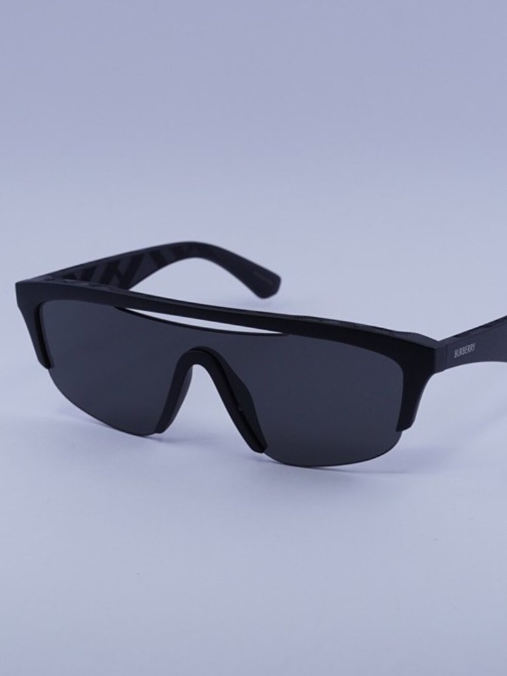 Burberry BE4460U 3464/87 Sunglasses Black Shield Frame, Grey Lenses